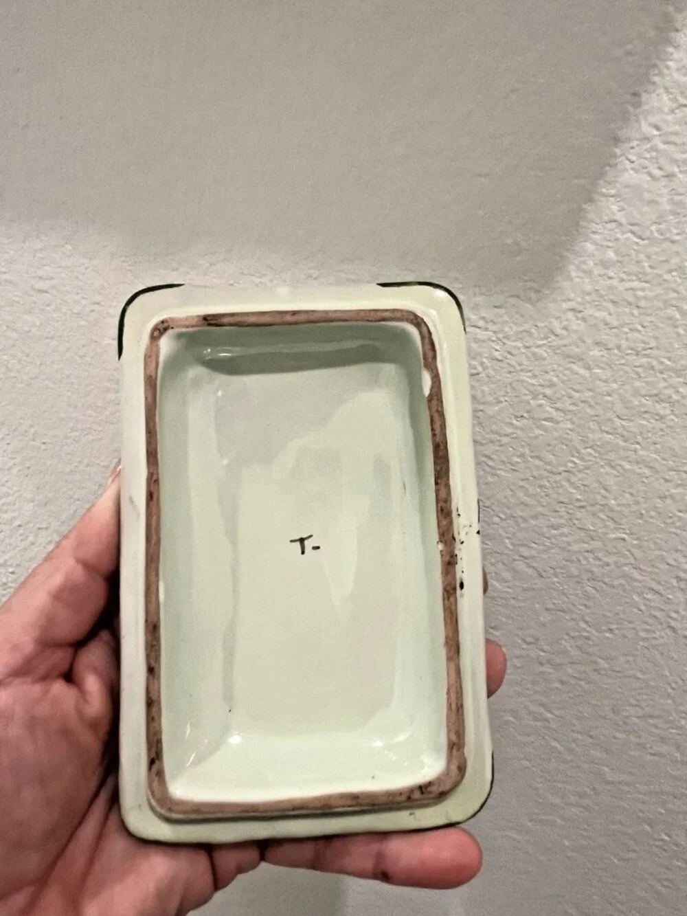 Vtg Italian Hand Painted Footed Porcelain Trinket Vanity Box Numbered Victorian